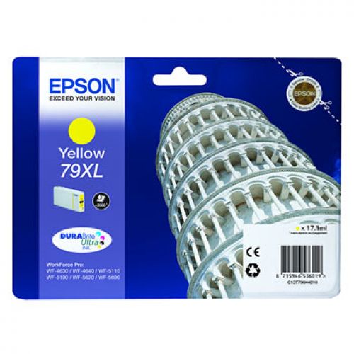 Epson Cartucho Amarelo 79XL 2000 paginas WorkForce Pro WF-5xxx Series , Epson , EPSC13T79044010 , 8715946536019
